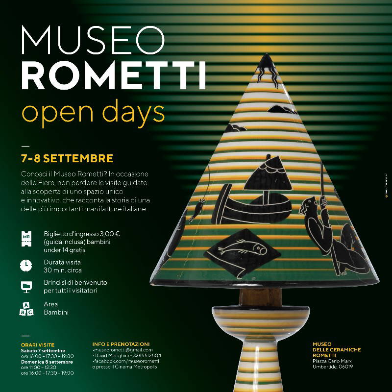 Umbertide, il 7 e l'8 settembre open days al Museo Rometti
