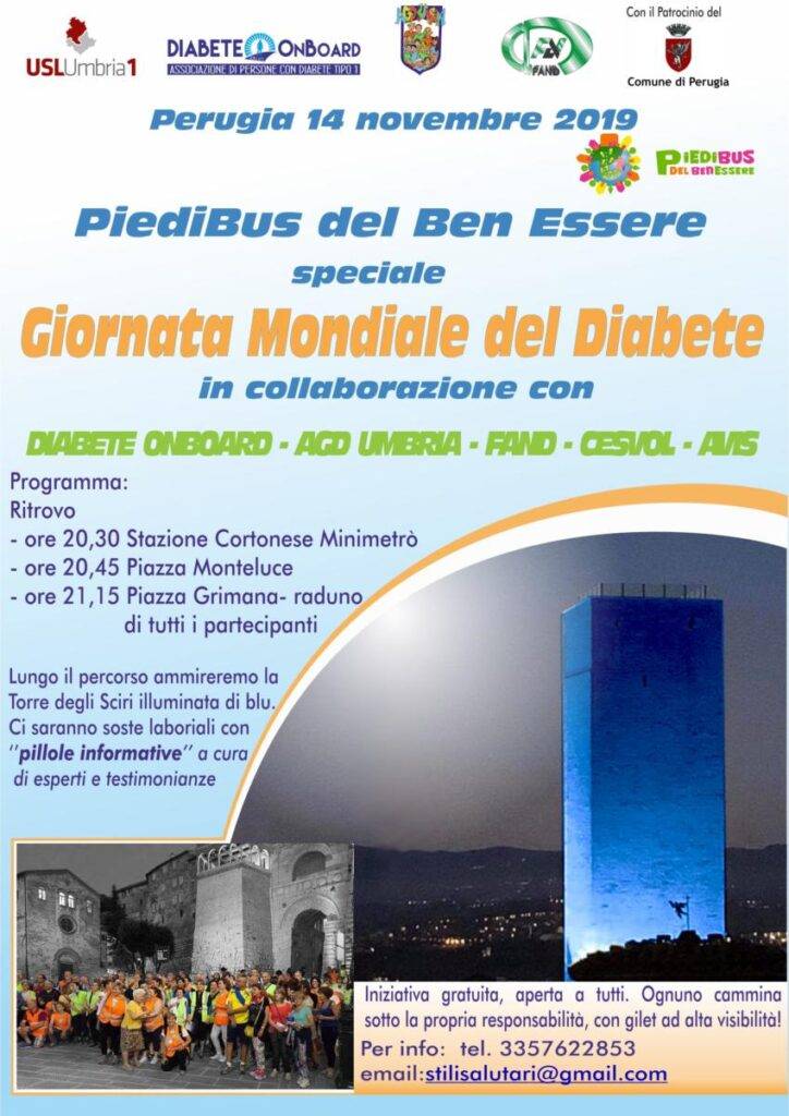 Perugia, il 14 novembre la Torre degli Sciri si illumina di blu