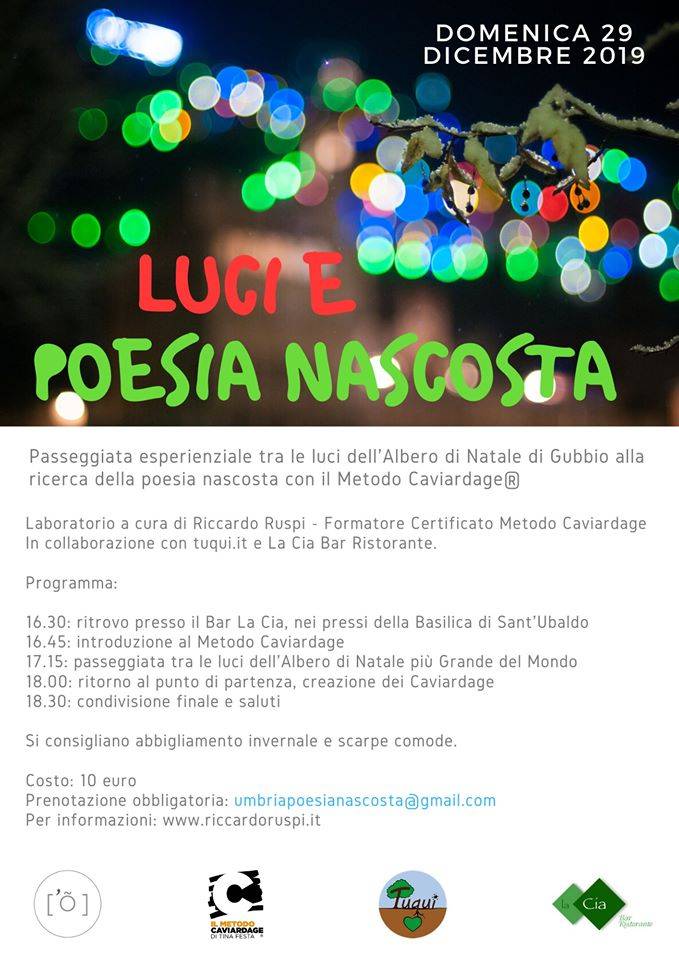 locandina evento Luci e poesia nascosta a Gubbio
