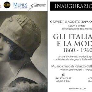 locandina mostra Gli Italiani e la Moda 1860 - 1960 a Perugia