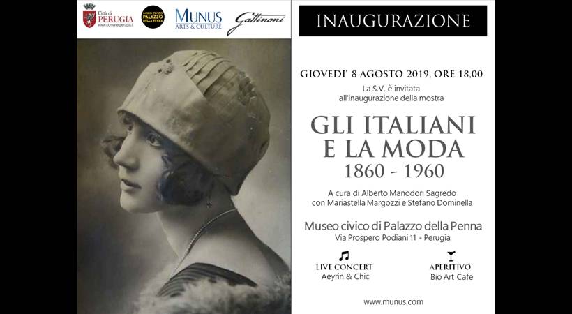 locandina mostra Gli Italiani e la Moda 1860 - 1960 a Perugia