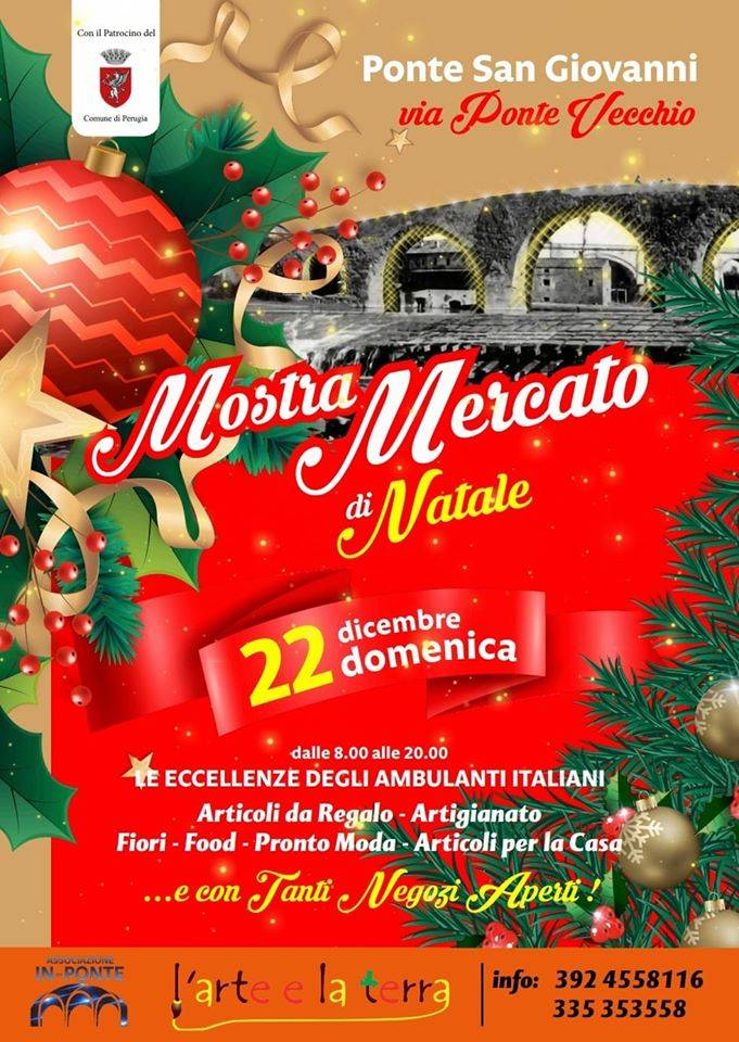 Perugia, il 22 dicembre appuntamento con la Mostra mercato di Natale