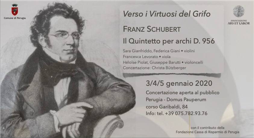 locandina evento Franz Schubert - Concertazione pubblica del Quintetto per archi