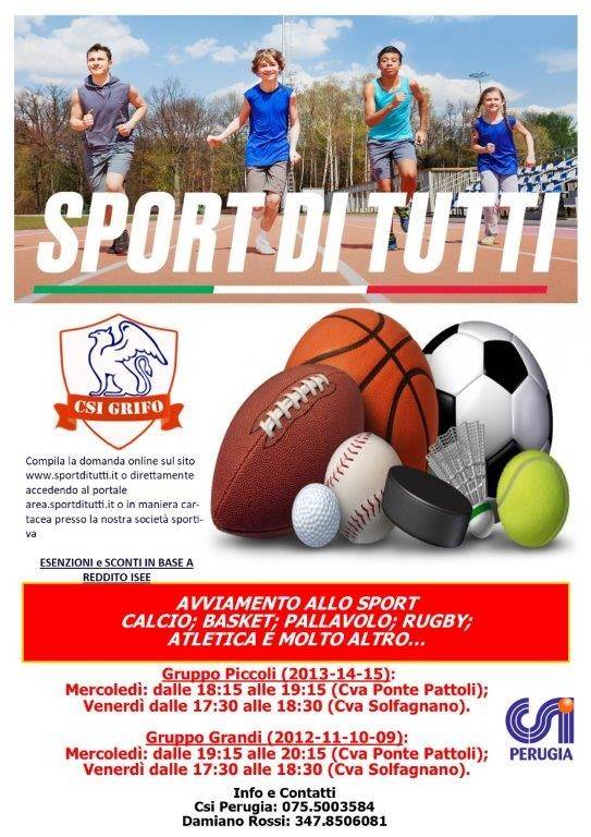 Csi Perugia, parte il progetto “Sport di tutti - edizione young”