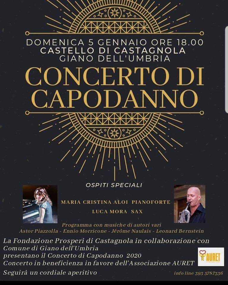Giano dell'Umbria, domenica 5 gennaio concerto di beneficenza per Auret