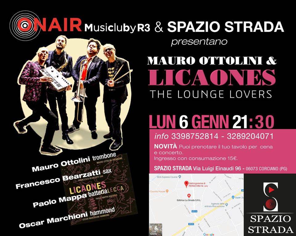 locandina Mauro Ottolini and Licaones The Lounge Lovers al Ricomincio da Tre