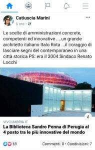 Biblioteca Sandro Penna di Perugia, anche l'ex presidente Marini commenta la notizia