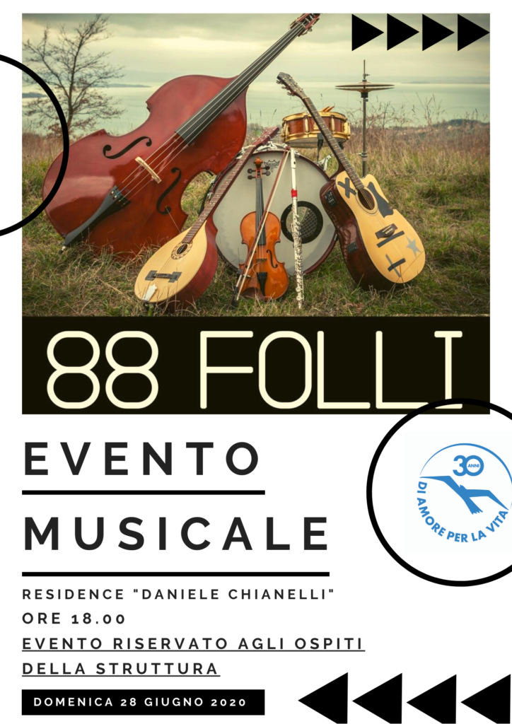 Gli "88 Folli" per i bimbi del Chianelli. Domenica concerto “in terrazza” al Residence