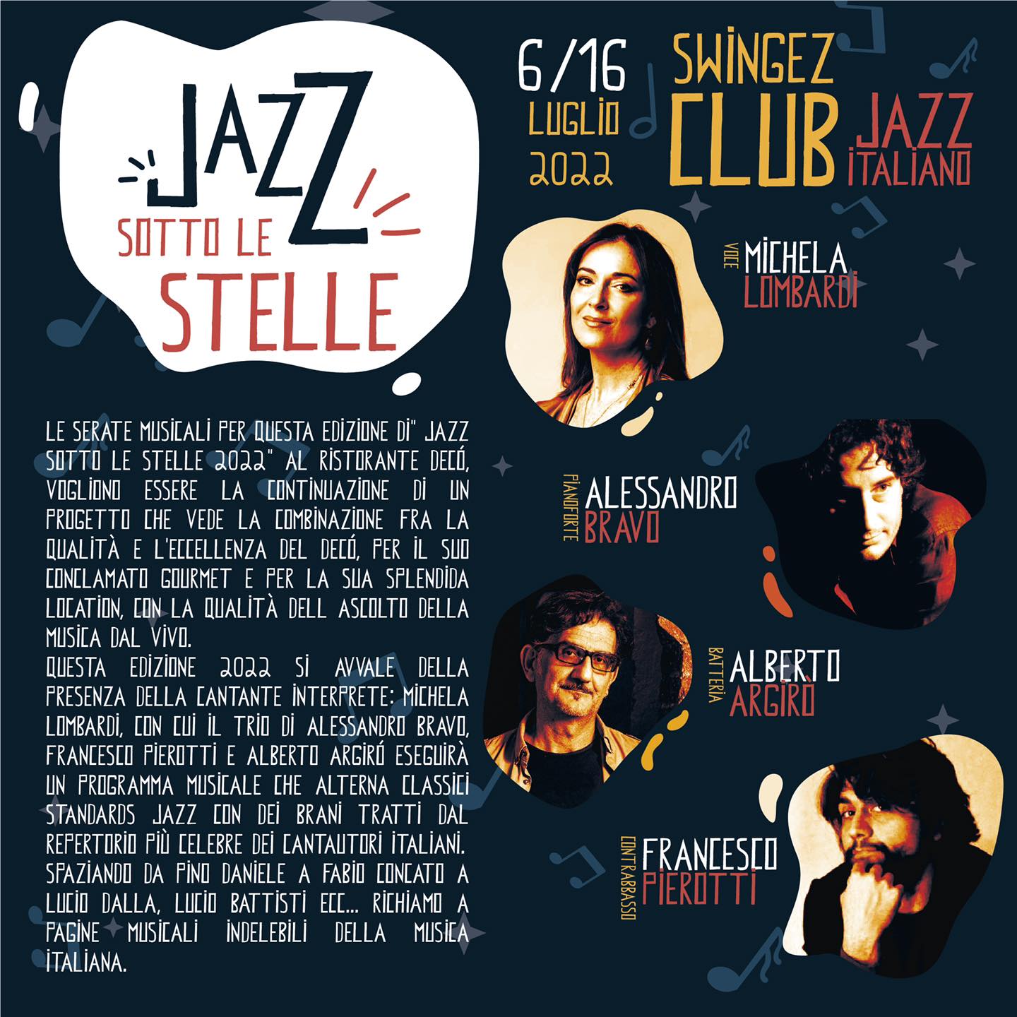 Jazz sotto le stelle al Deco di Perugia dal 6 al 16 luglio e mostra di